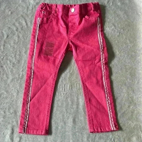 Lily & Jack - New - cotton denim style pants with silver trim. Size 18 to 24 mo - Picture 1 of 5